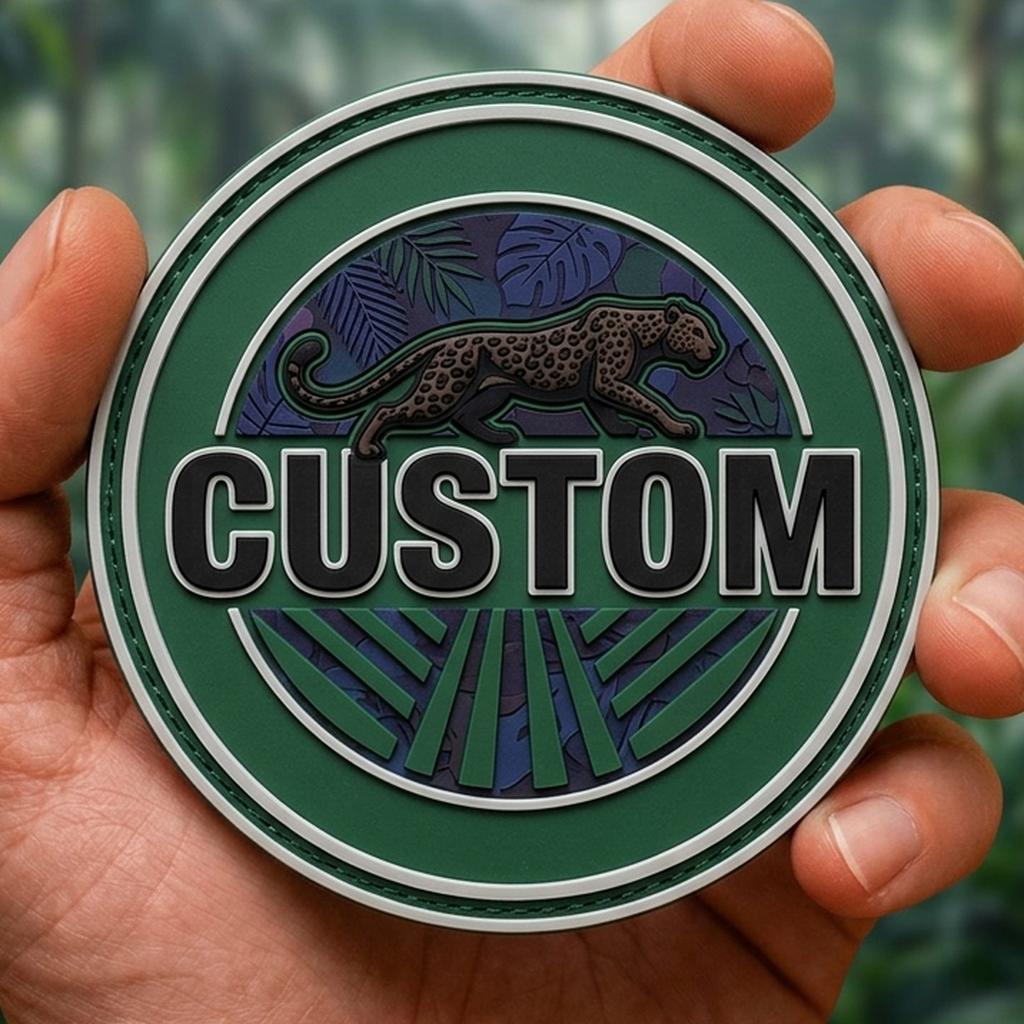 Outdoor Adventure Logo - Personalisiertes geprägtes Logo Outdoor-Abenteuer-Gummibadge, individuell geformter