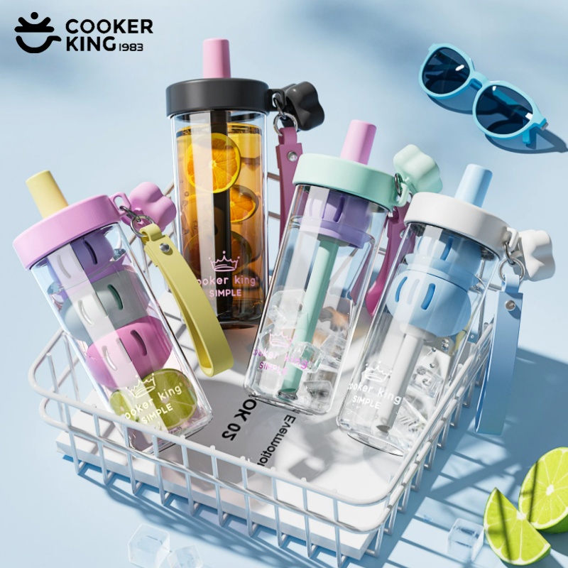 Water Filter Straw - COOKER KING Tritan Trinkbecher mit Strohhalm,