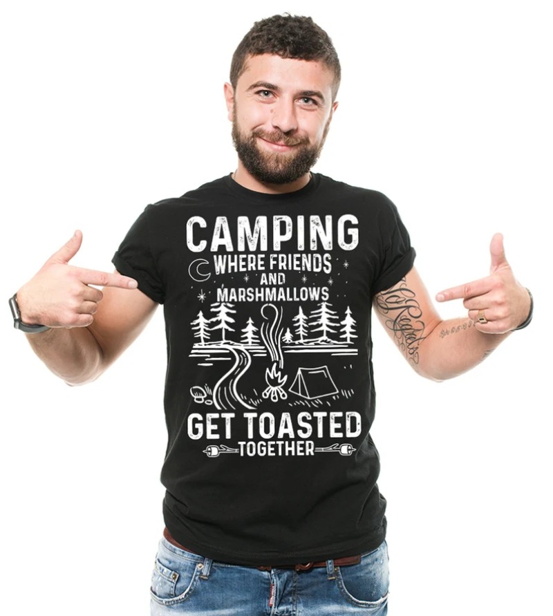 Outdoor Adventure Quotes Short - Herren Kurzarm-T-Shirt mit lustigem Camping-Zitat, bedrucktes