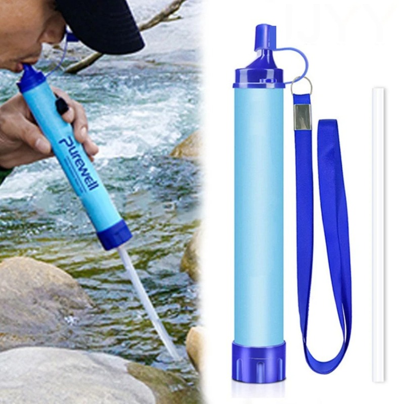 Water Filter Straw - Tragbarer Wasserfilter-Strohhalm für Rucksacktouren, Notfall-Wasserreiniger, Leichtes