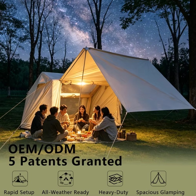 Outdoor Adventure Logo - Geräumiges Mehrzimmer-Familienzelt mit individuellem Logo für