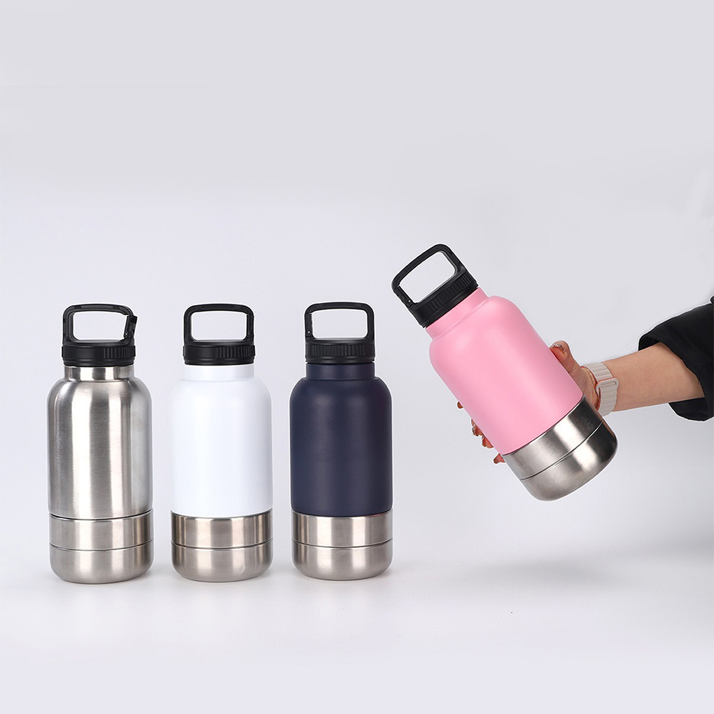 Outdoor Adventure Walks - 3-in-1-Hunde-Reisewasserflasche aus Metall. Bleiben Sie auf