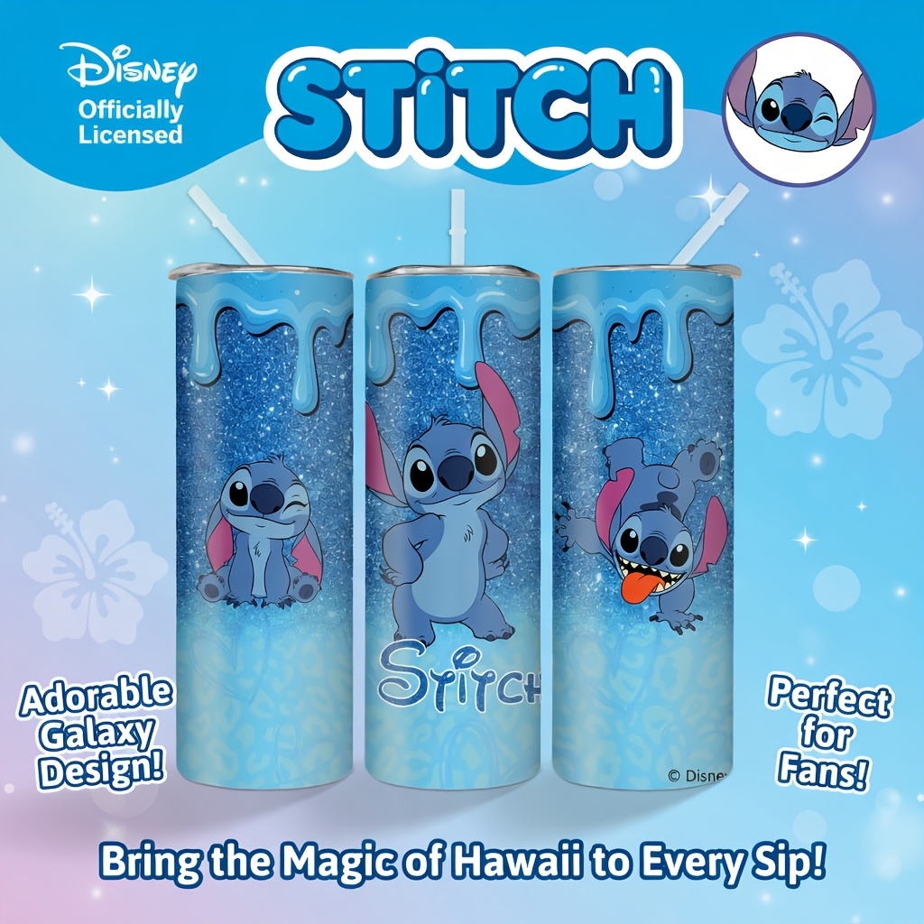 Water Filter Straw - 1 Stück 20oz Disney Stitch Glitter