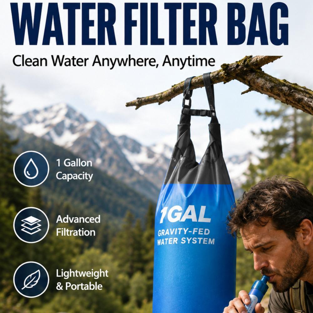 Camping-Schwerkraft-Wasserbeut – Water Filter Straw Bewertung und Preis